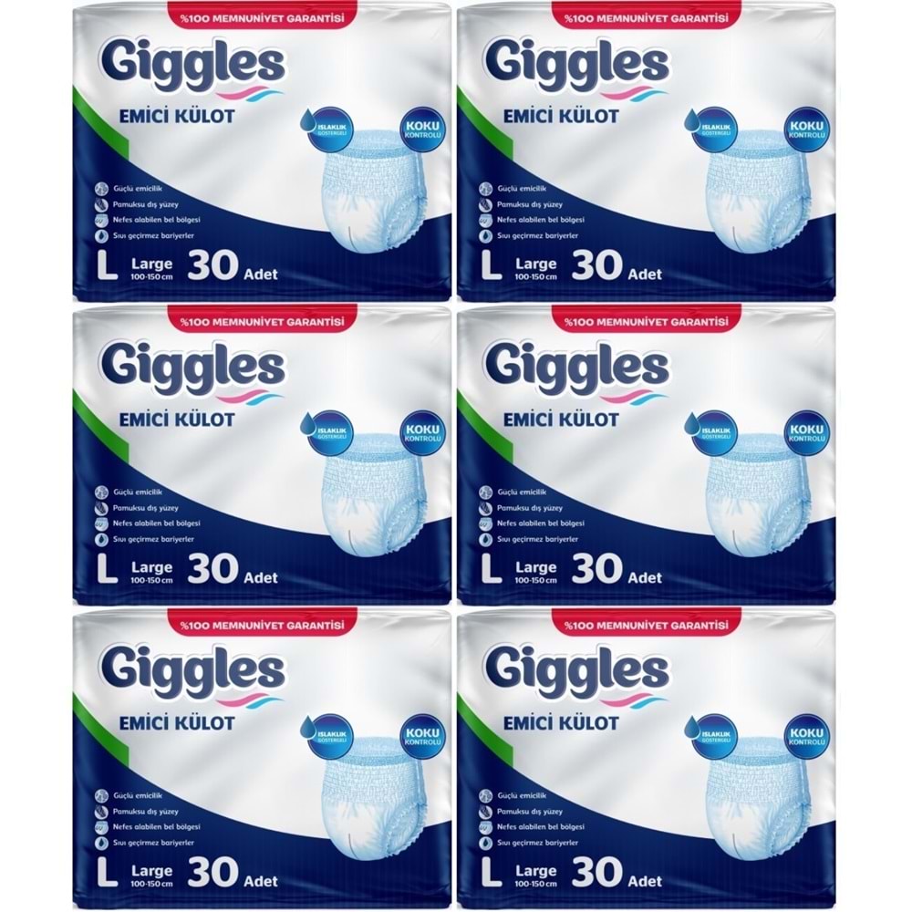Giggles Yetişkin Bezi Emici Külot L-Büyük 180 Adet (6PK*30)