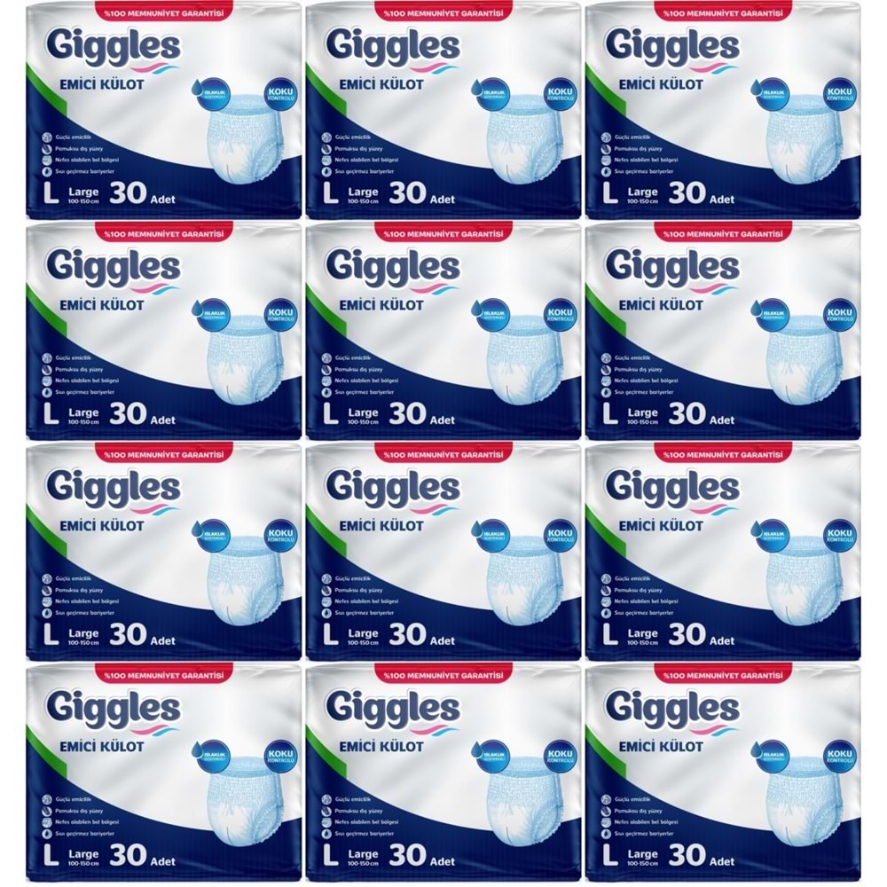 Giggles Yetişkin Bezi Emici Külot L-Büyük 360 Adet (12PK*30)