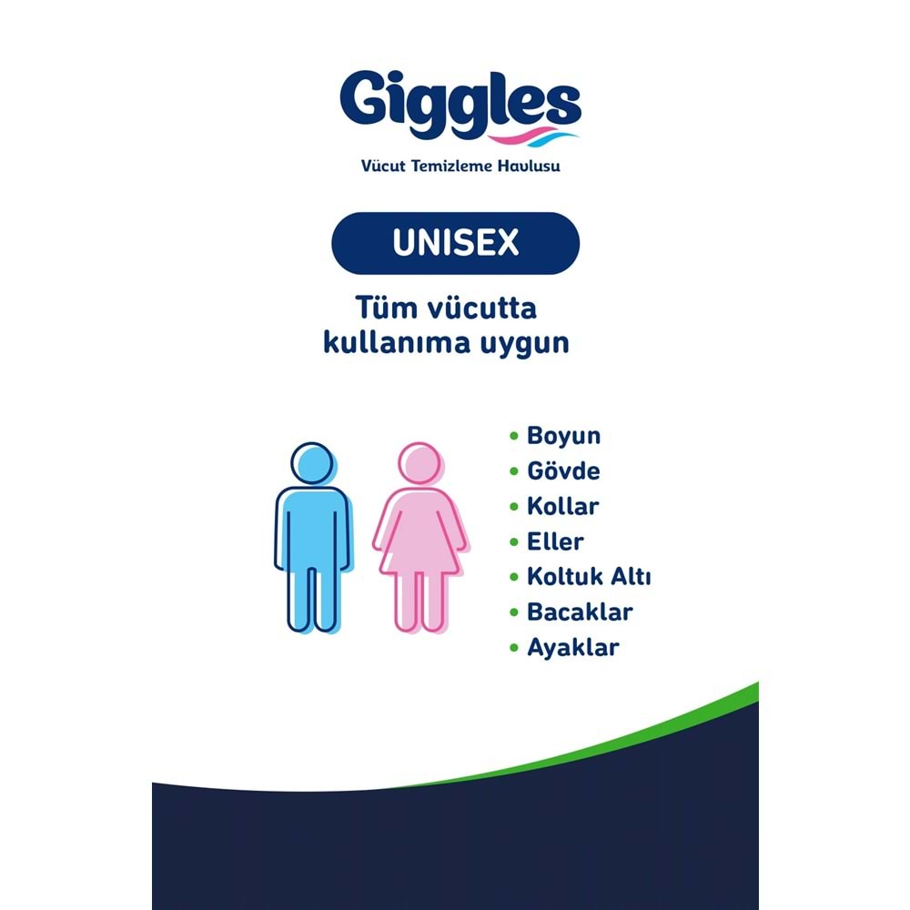 Giggles Yetişkin Vücut Temizleme Islak Mendil Havlu 400 Yaprak XL (Beyaz Sabun Kokulu) (8PK*50)