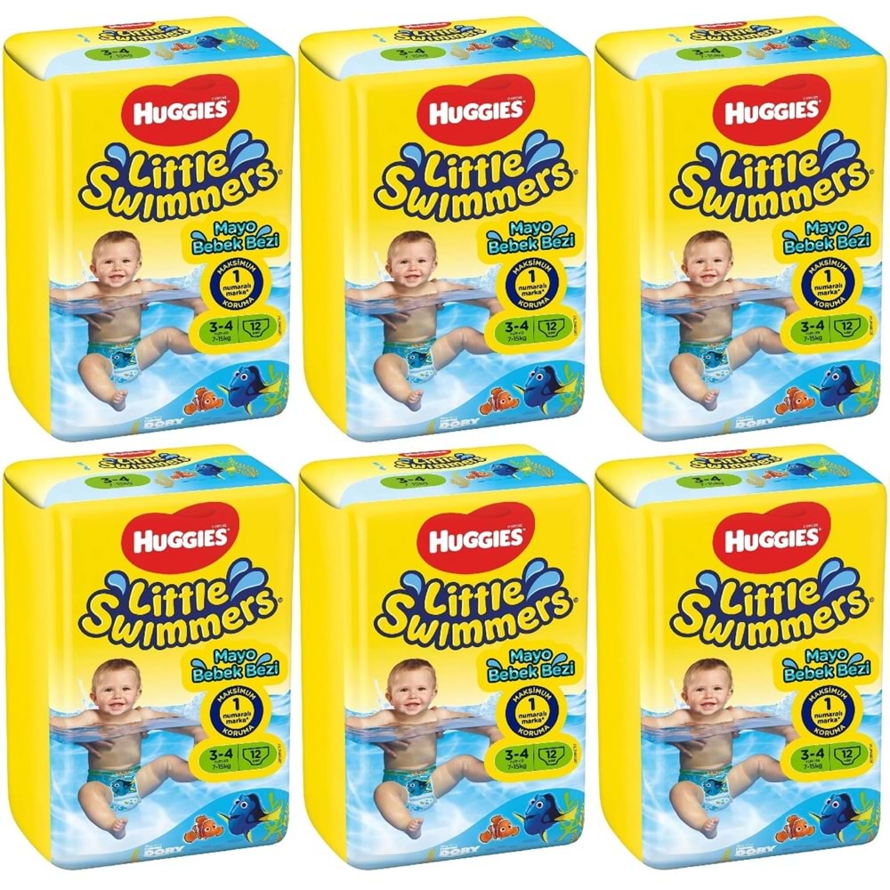 Huggıes Little Swımmers Mayo Bebek Bezi 3-4 Beden 7-15 KG 72 Adet 6Pk*12
