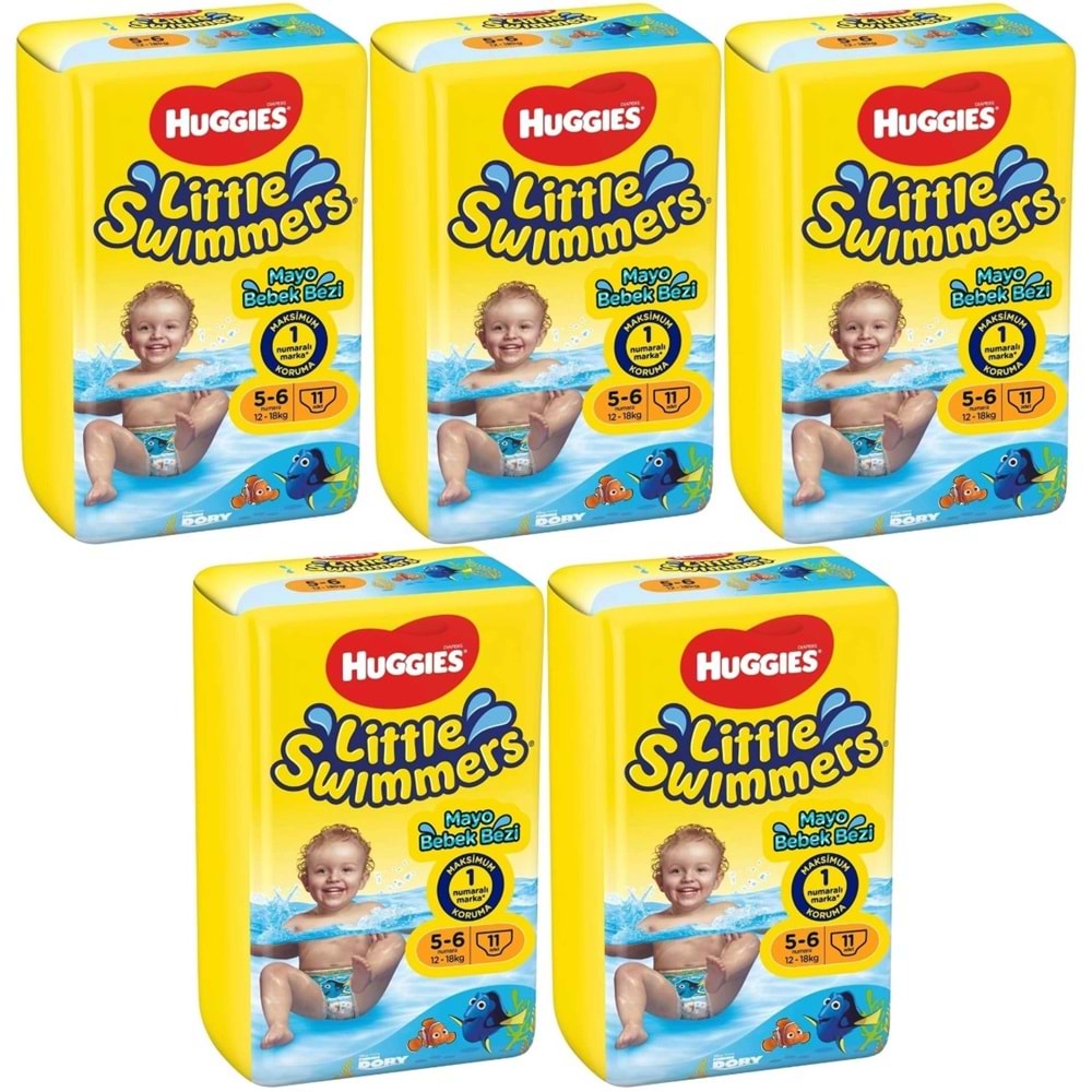 Huggıes Little Swımmers Mayo Bebek Bezi 5-6 Beden 12-18 KG 55 Adet 5PK*11