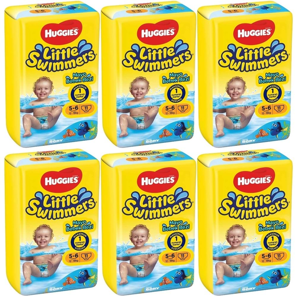Huggıes Little Swımmers Mayo Bebek Bezi 5-6 Beden 12-18 KG 66 Adet 6PK*11