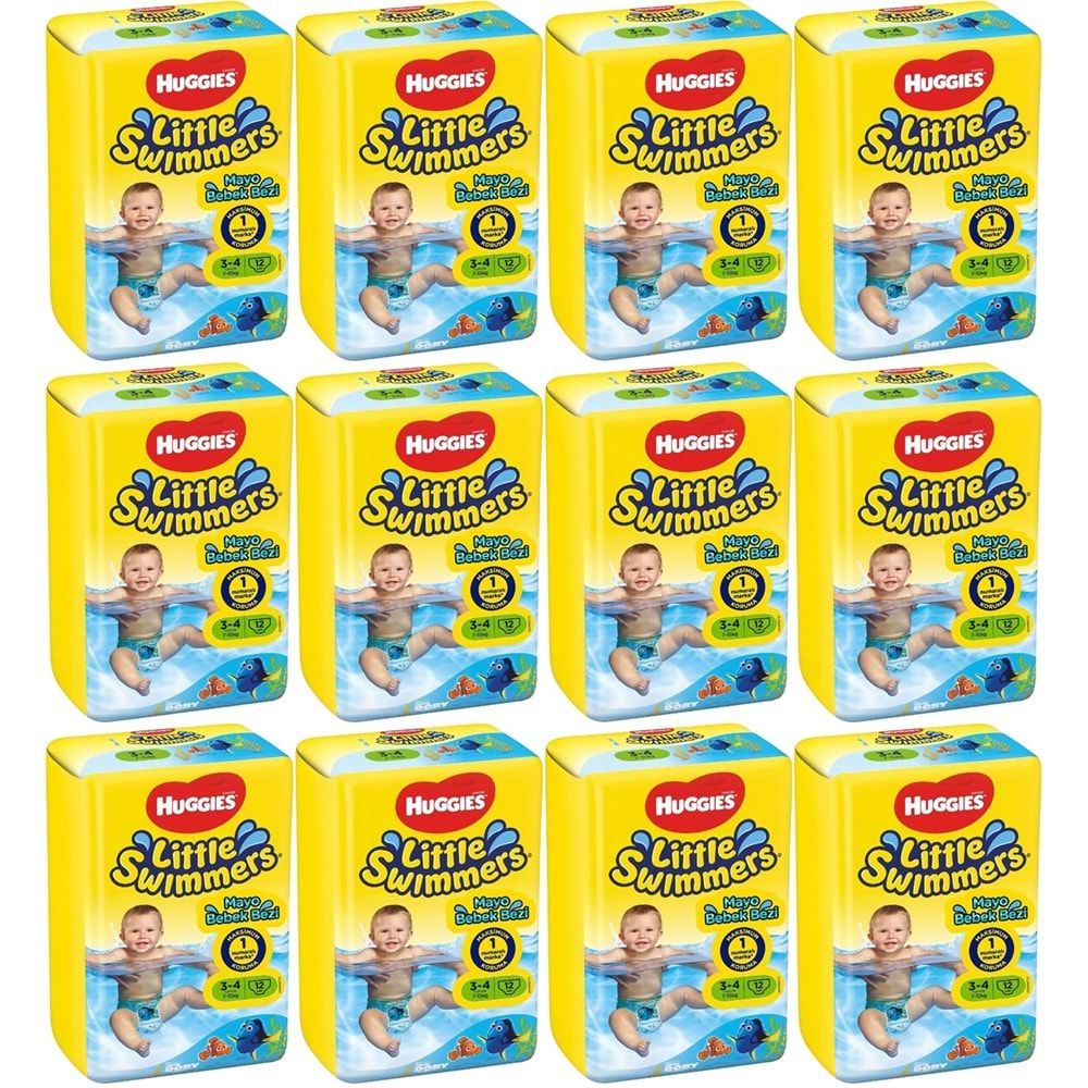 Huggıes Little Swımmers Mayo Bebek Bezi 3-4 Beden 7-15 KG 144 Adet 12PK*12