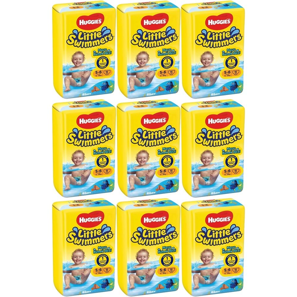 Huggıes Little Swımmers Mayo Bebek Bezi 5-6 Beden 12-18 KG 99 Adet 9PK*11