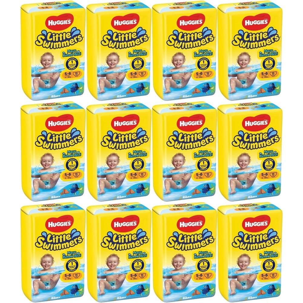 Huggıes Little Swımmers Mayo Bebek Bezi 5-6 Beden 12-18 KG 132 Adet 12PK*11