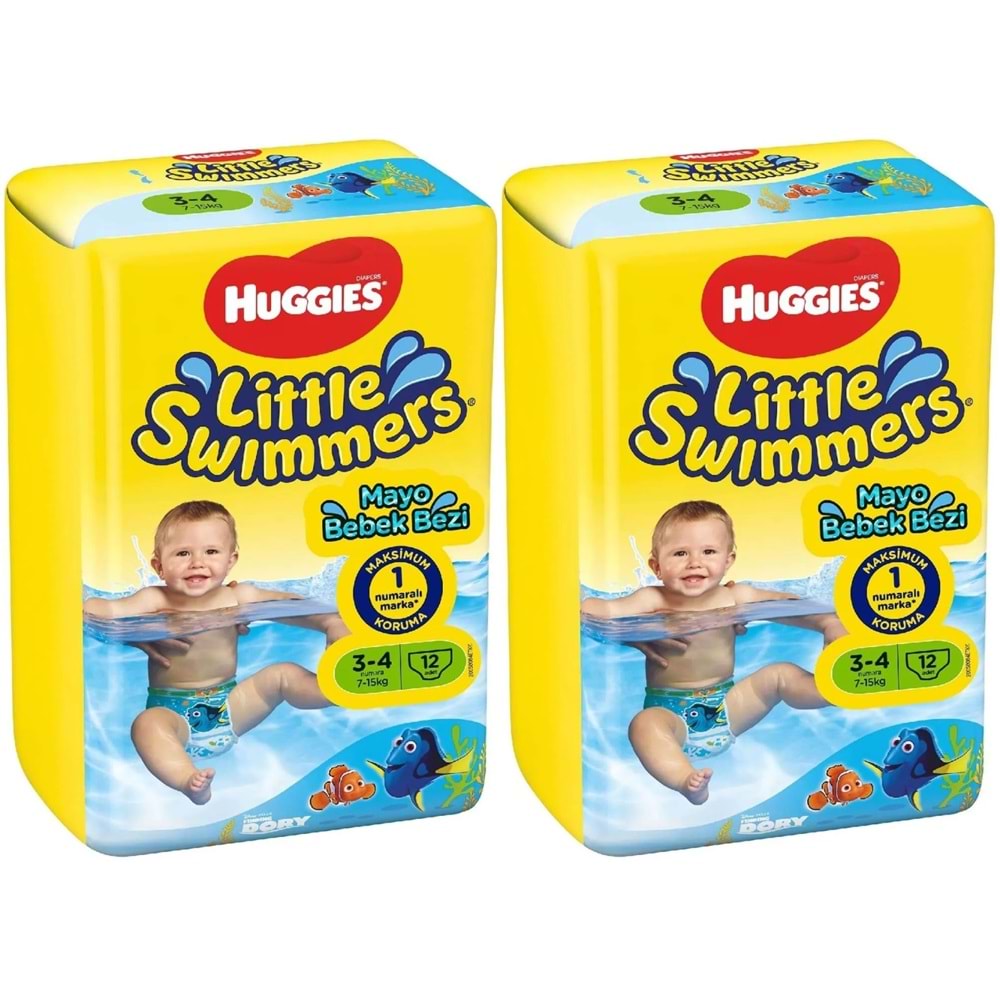 Huggıes Little Swımmers Mayo Bebek Bezi 3-4 Beden 7-15 KG 24 Adet 2PK*12