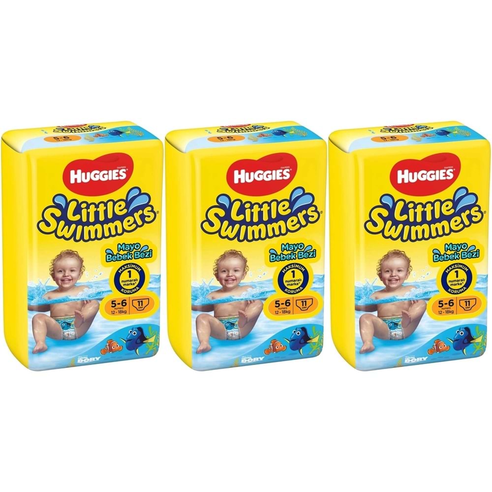 Huggıes Little Swımmers Mayo Bebek Bezi 5-6 Beden 12-18 KG 33 Adet 3PK*11