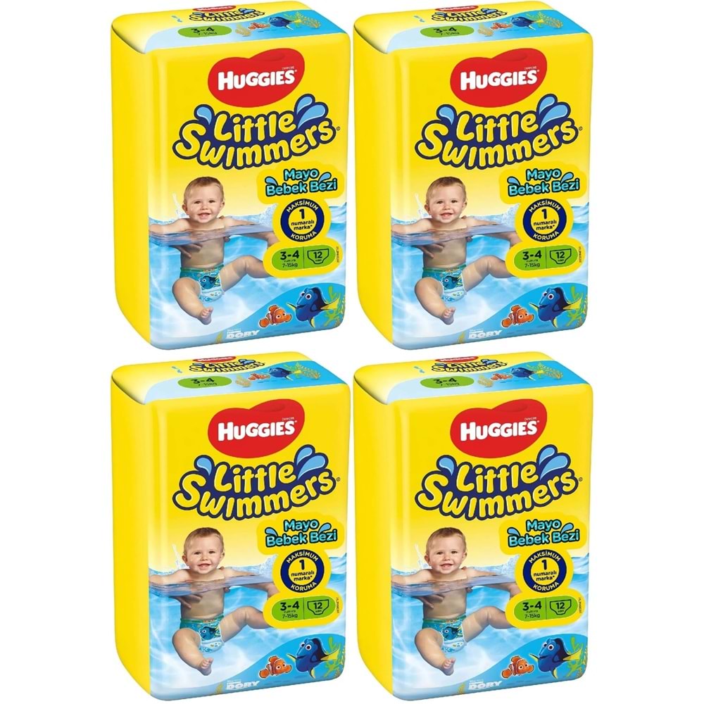 Huggıes Little Swımmers Mayo Bebek Bezi 3-4 Beden 7-15 KG 48 Adet 4Pk*12