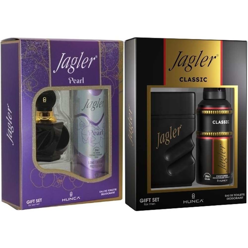 Jagler Parfüm Seti (Karma Set) Kadın 60ML Pearl + Deodorant / Erkek 90ML Classic + Deodorant