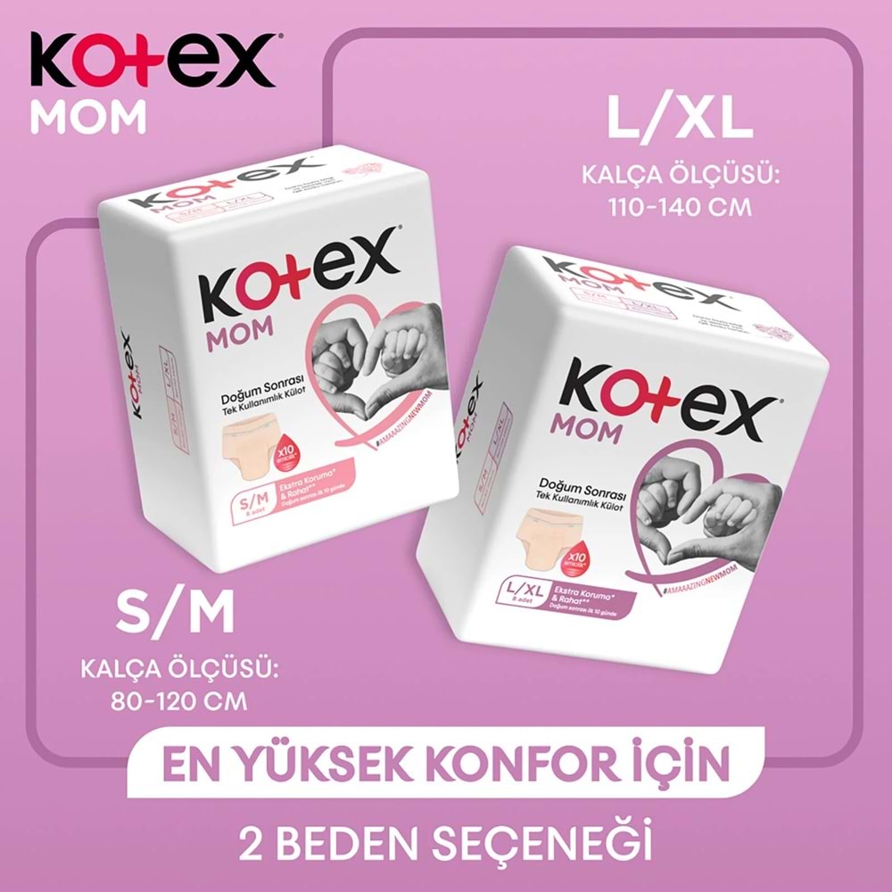 Kotex Mom Lohusa Külodu - Külot Bez S - Small - Küçük / M - Medium - Orta 40 Lı Set (5PK*8)