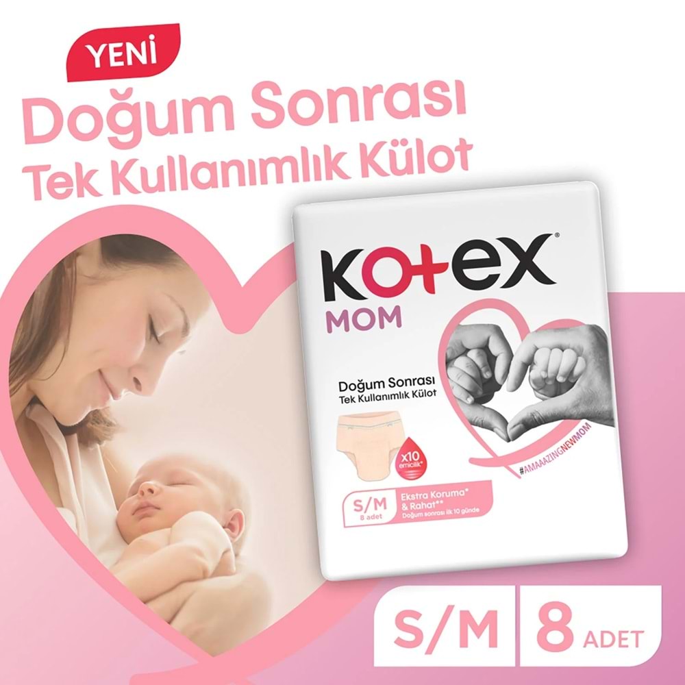 Kotex Mom Lohusa Külodu - Külot Bez S - Small - Küçük / M - Medium - Orta 40 Lı Set (5PK*8)