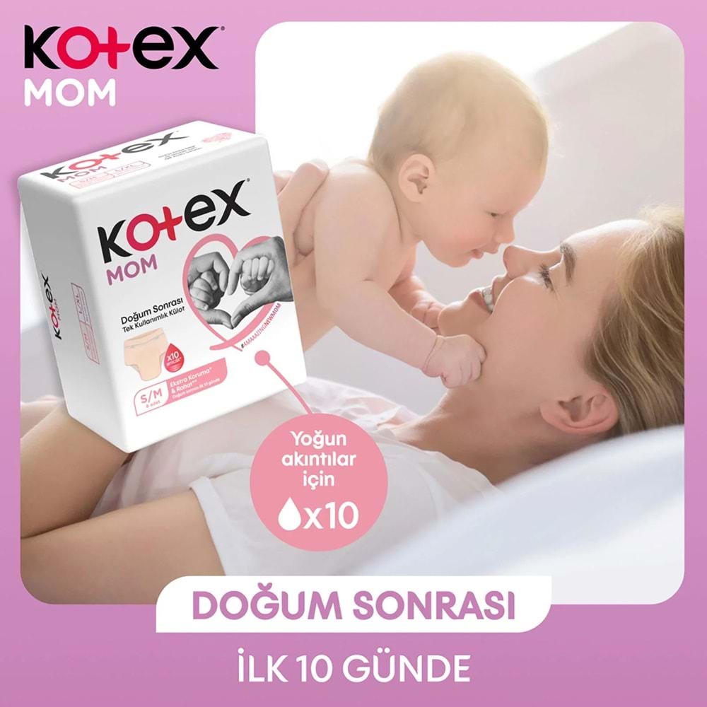 Kotex Mom Lohusa Külodu - Külot Bez S - Small - Küçük / M - Medium - Orta 72 Li Set (9PK*8)