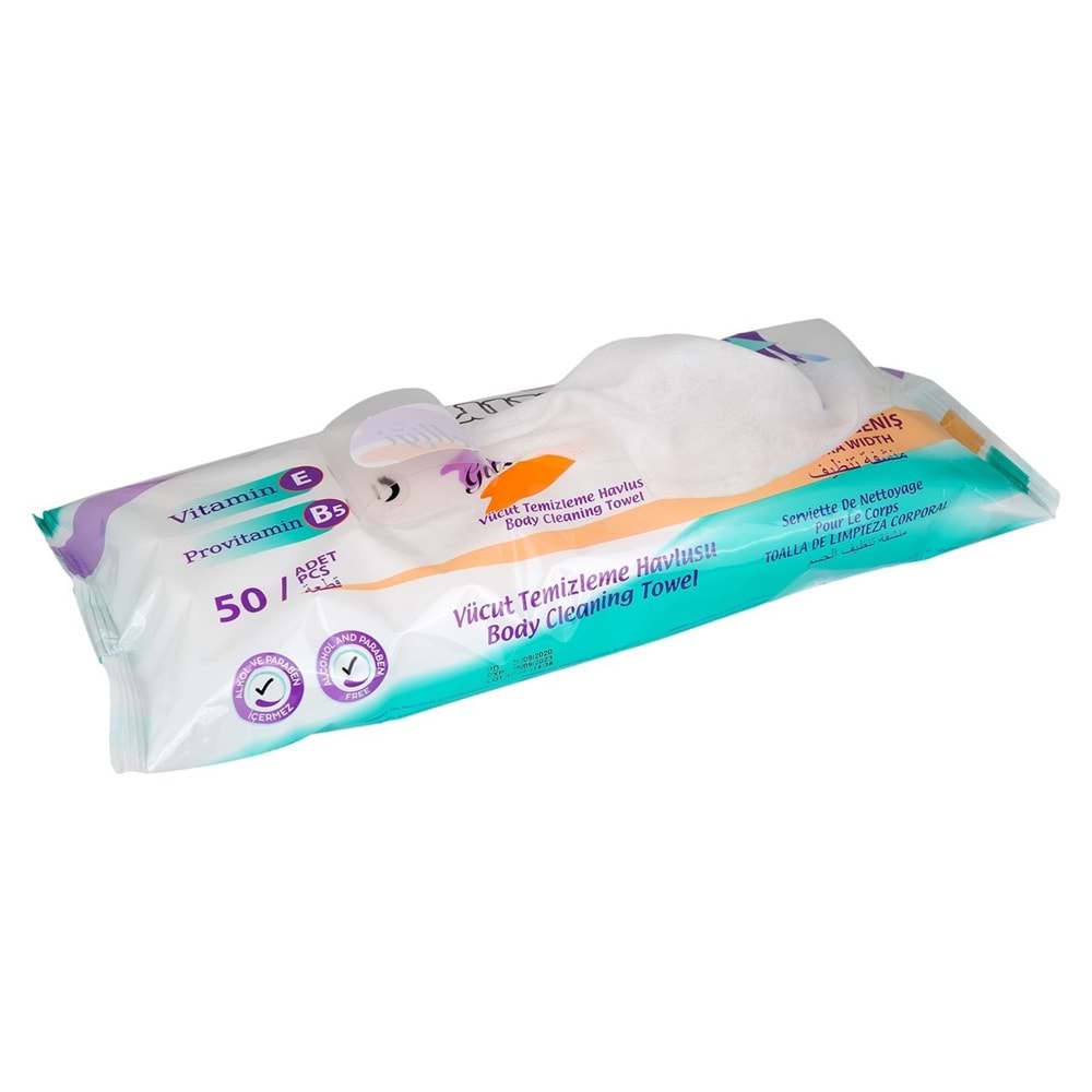 Lux Yetişkin Vücut Temizleme Islak Mendil Havlu 50 Yaprak XL (24 Lü Set)