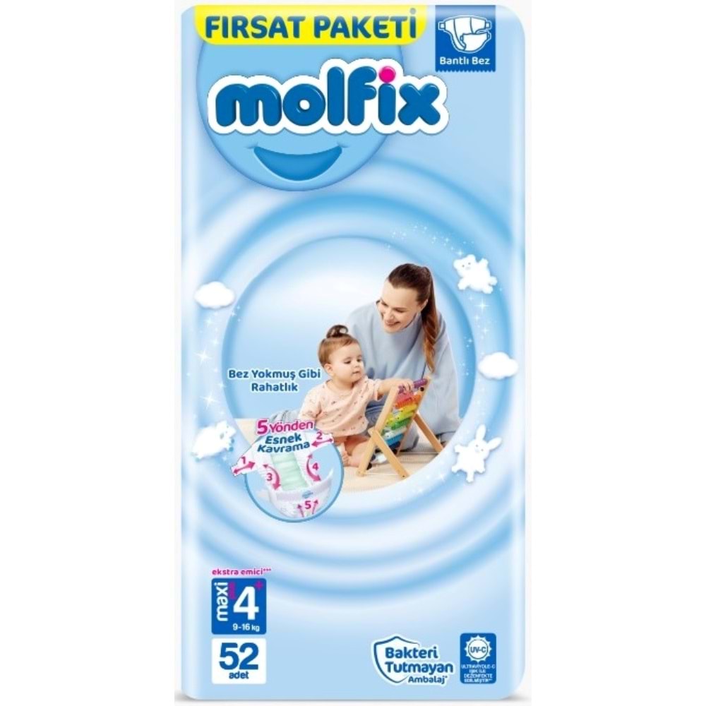 Molfix Bebek Bezi 4+ Beden 9-16 KG Maxi Plus 260 Adet MeGa Fırsat Pk