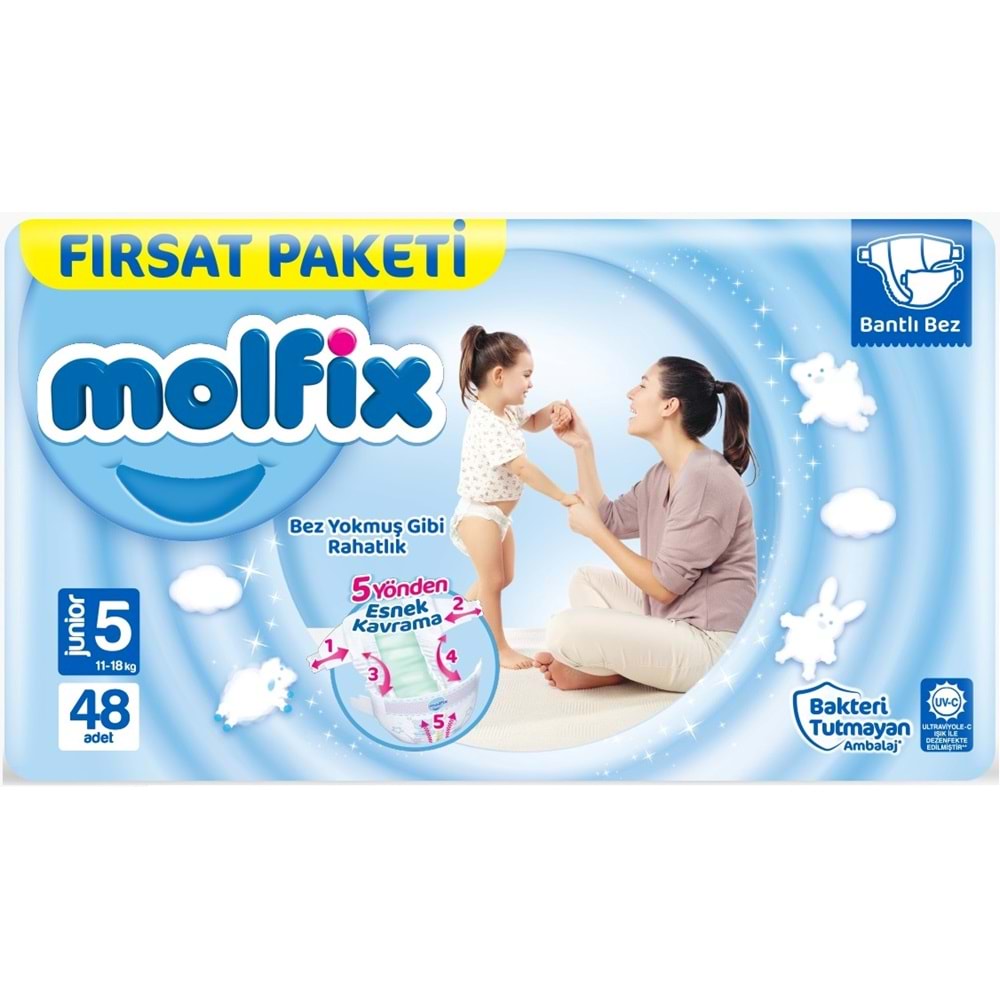 Molfix Bebek Bezi 5 Beden 11-18 KG Junior 288 Adet Ekstra Fırsat Pk