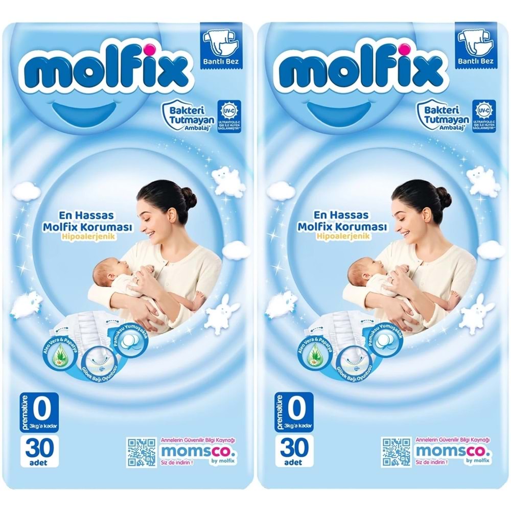 Molfix Bebek Bezi Ekonomik 0 Beden 0-3 KG Prematüre 60 Adet