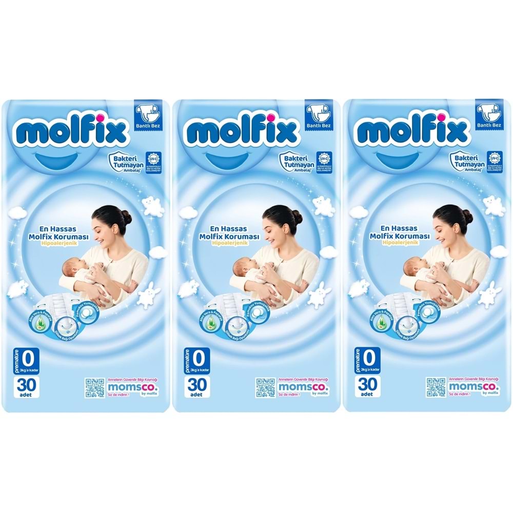 Molfix Bebek Bezi Ekonomik 0 Beden 0-3 KG Prematüre 90 Adet