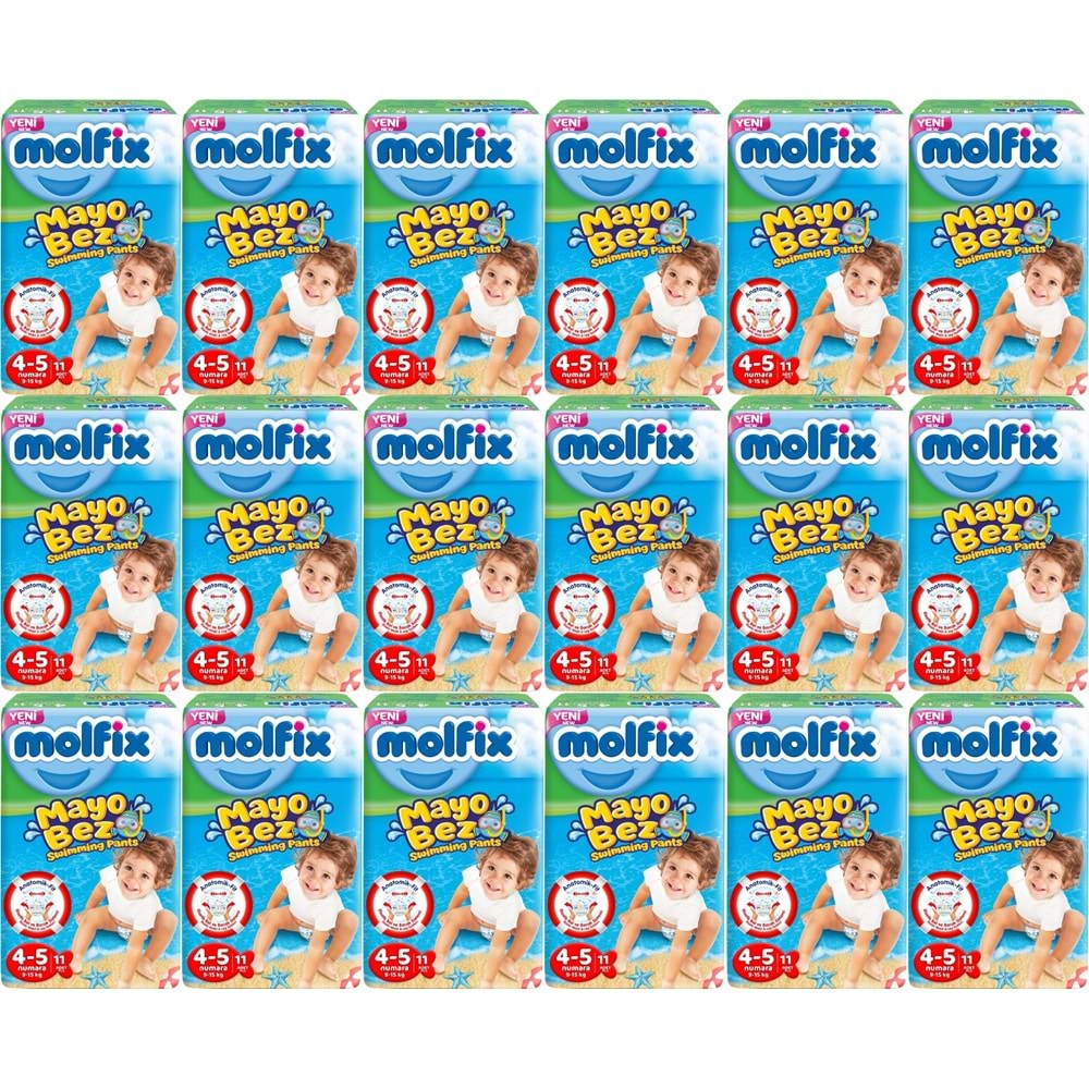 Molfix Swimming Pants Külot Mayo Bez Beden 4-5 (9-15 KG) 198 Adet