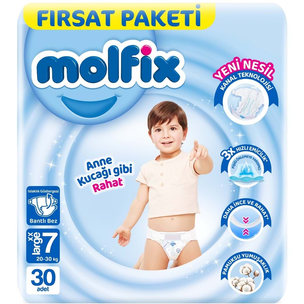 Molfix Bebek Bezi 7 Beden 20-30 KG XX Large 120 Adet Avantaj Fırsat Pk