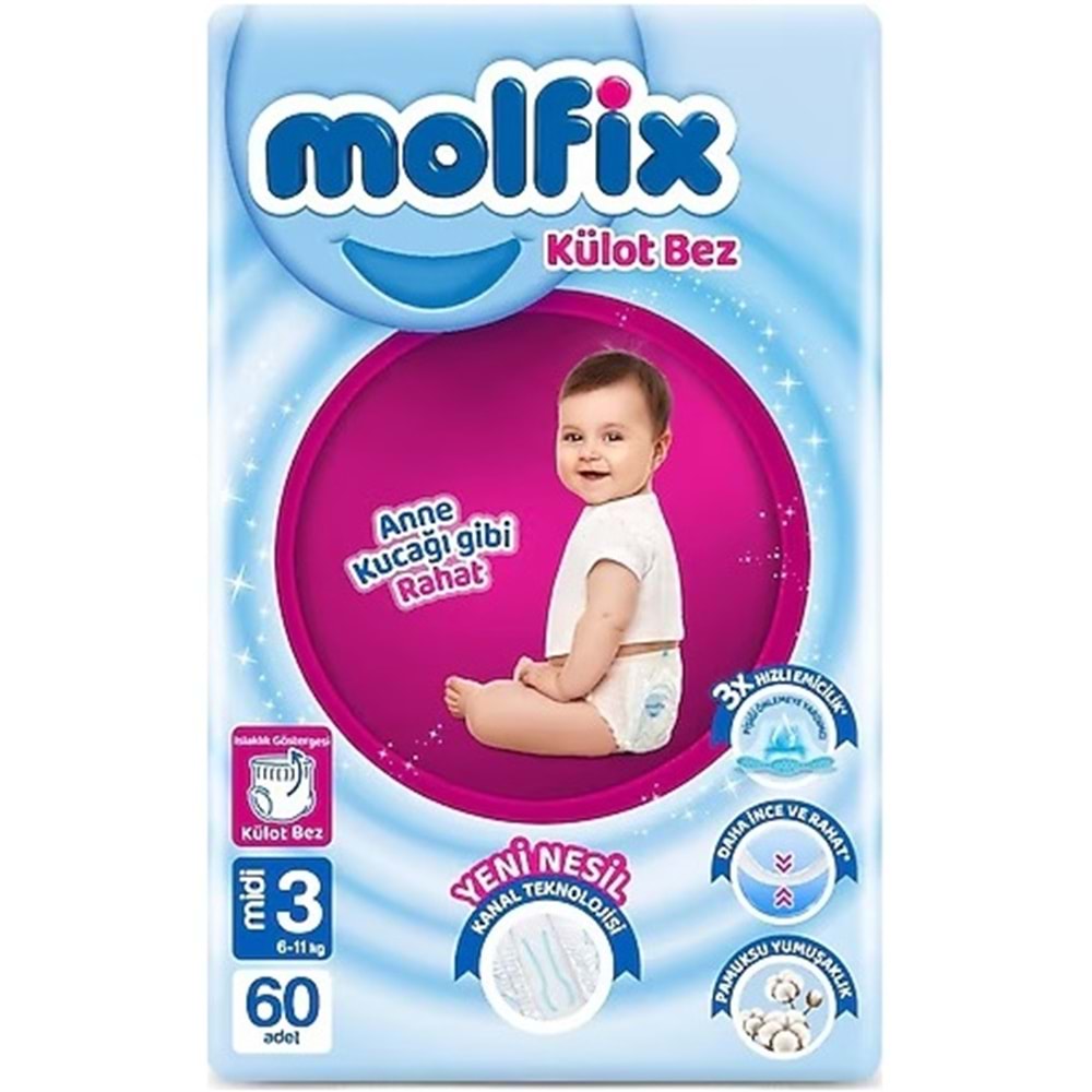 Molfix Külot Bebek Bezi 3 Beden 6-11 KG Midi 360 Adet Ekstra Fırsat Pk