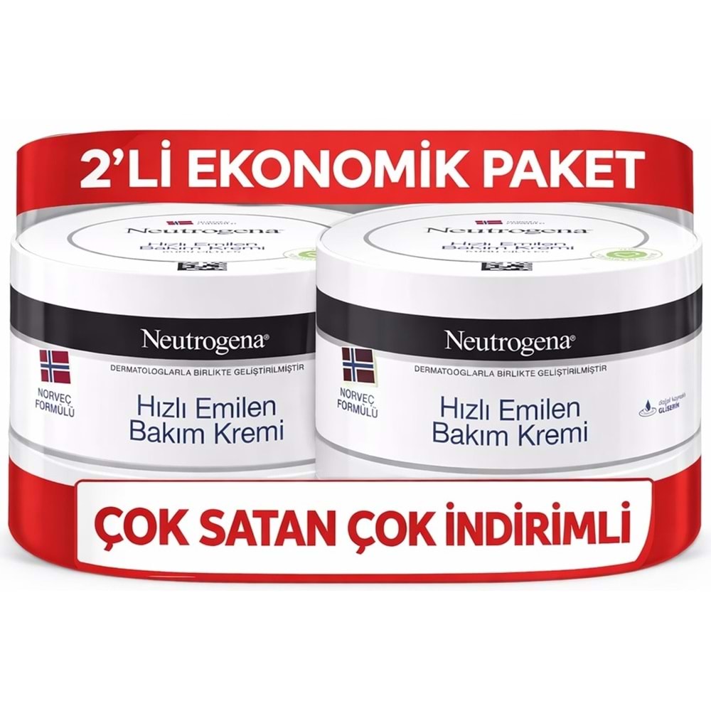 Neutrogena Norveç Formülü Hızlı Emilen Bakım Kremi 200ML+200ML 400ML Avantaj PK (3 Lü Set)