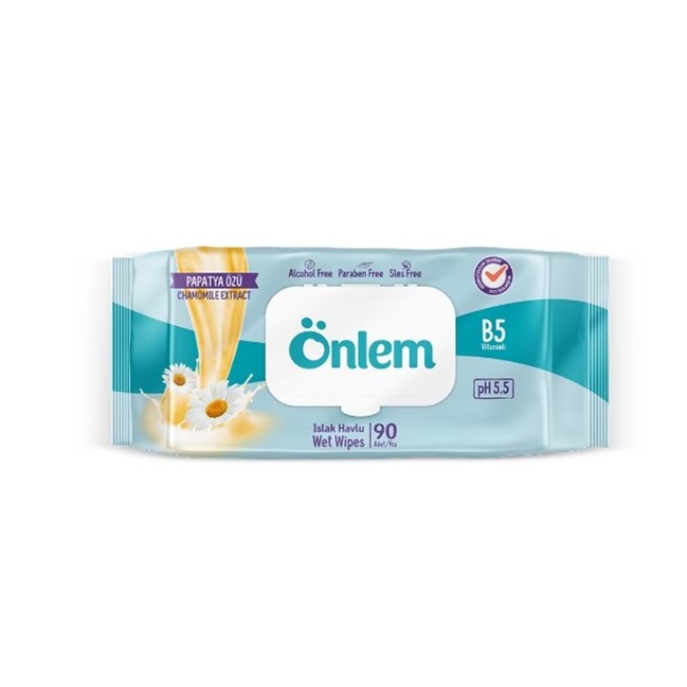 Önlem Islak Havlu Mendil 90 Yaprak Papatya Özü (36 Lı Set) Plastik Kapaklı 3240 Yaprak