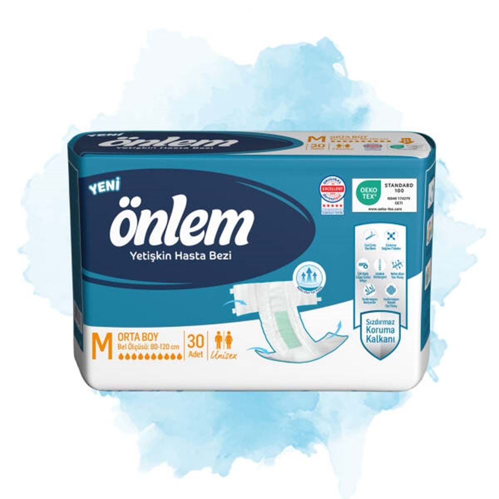 Önlem Yetişkin Bezi Bel Bantlı Tekstil Yüzey M - Medium - Orta 60 Adet (2PK*30)