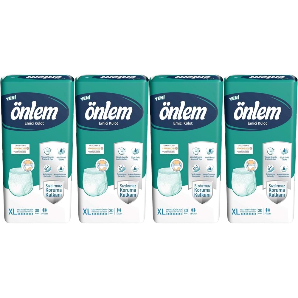 Önlem Emici Külot Yetişkin Bezi XL- Extra Large - Ekstra Büyük 120 Adet (4PK*30)
