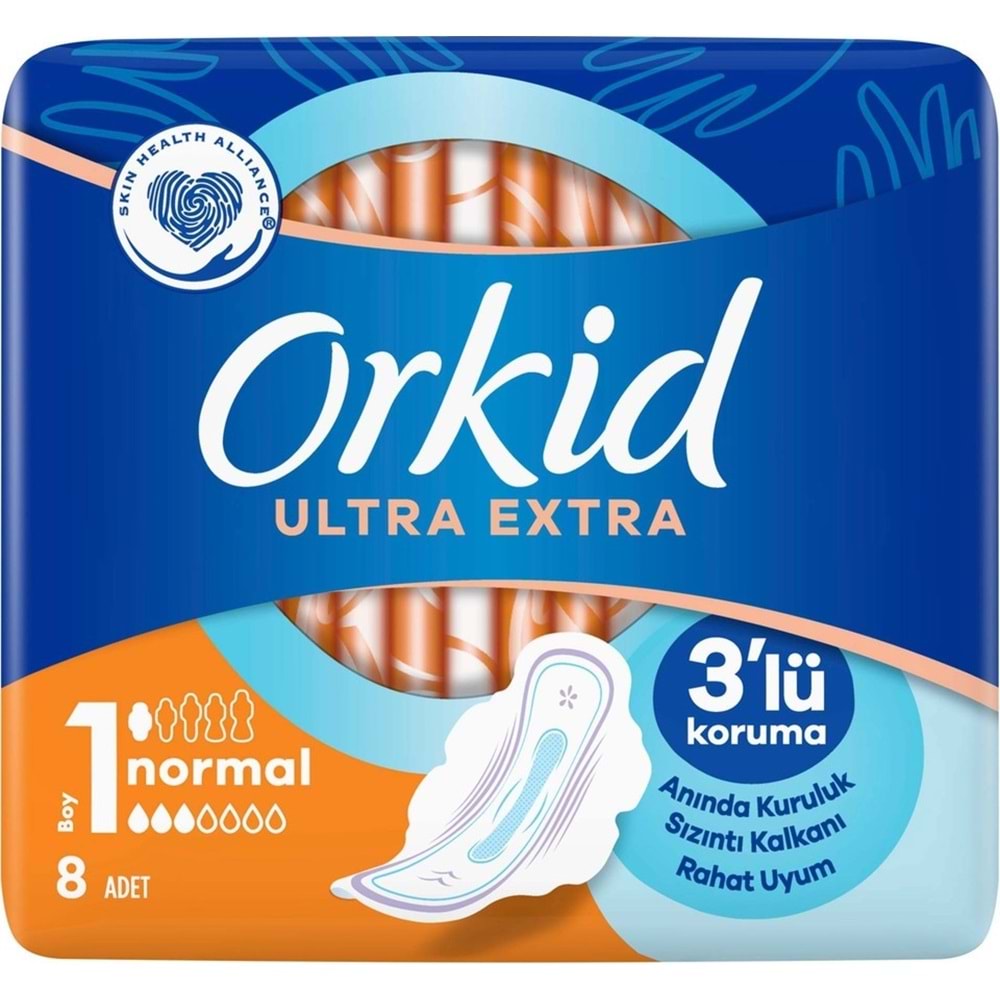 Orkid Hijyenik Ped Ultra Extra Normal 96 Adet Standart Pk (12PK*8)