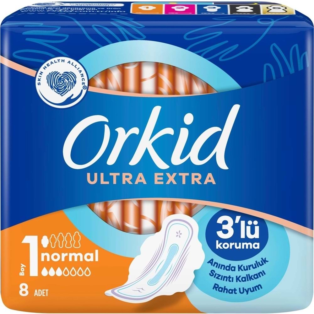 Orkid Hijyenik Ped Ultra Extra Normal 96 Adet Standart Pk (12PK*8)