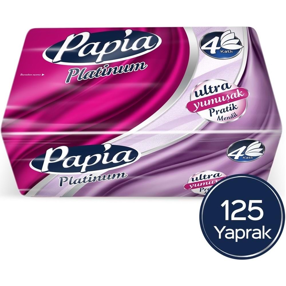 Papia Platinum Pratik Mendil 125 Yaprak (4 Katlı) 625 Yaprak (5PK*125)