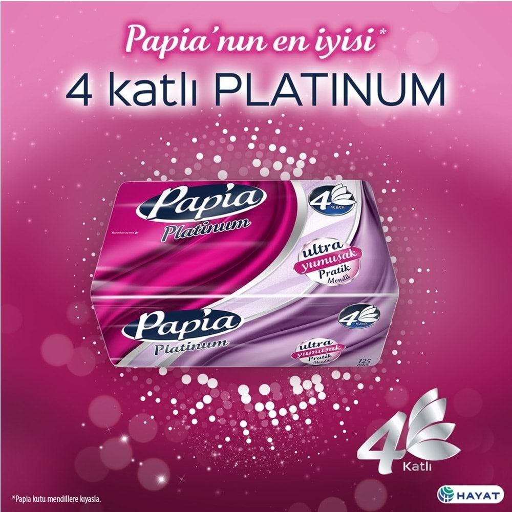 Papia Platinum Pratik Mendil 125 Yaprak (4 Katlı) 625 Yaprak (5PK*125)
