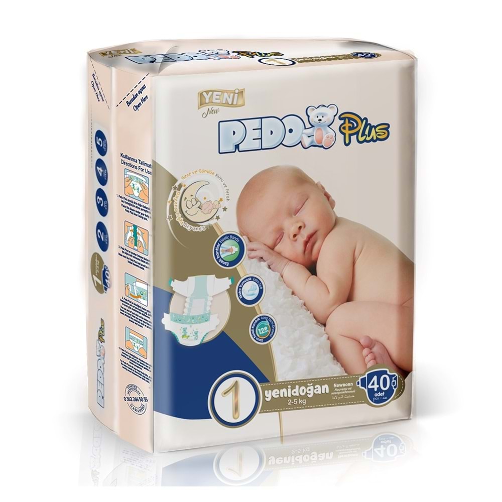 Pedo Plus Bebek Bezi 1 Beden 2-5 KG Yeni Doğan 160 Adet Jumbo Aylık Pk