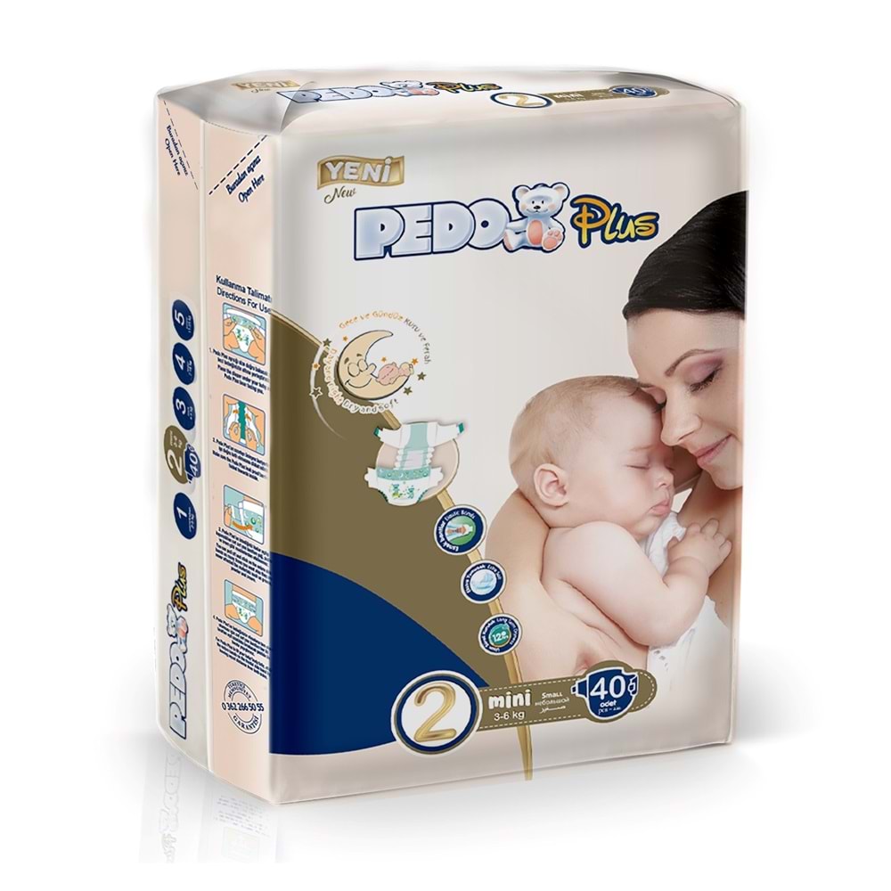 Pedo Plus Bebek Bezi 2 Beden 3-6 KG Mini 120 Adet Jumbo Fırsat Pk