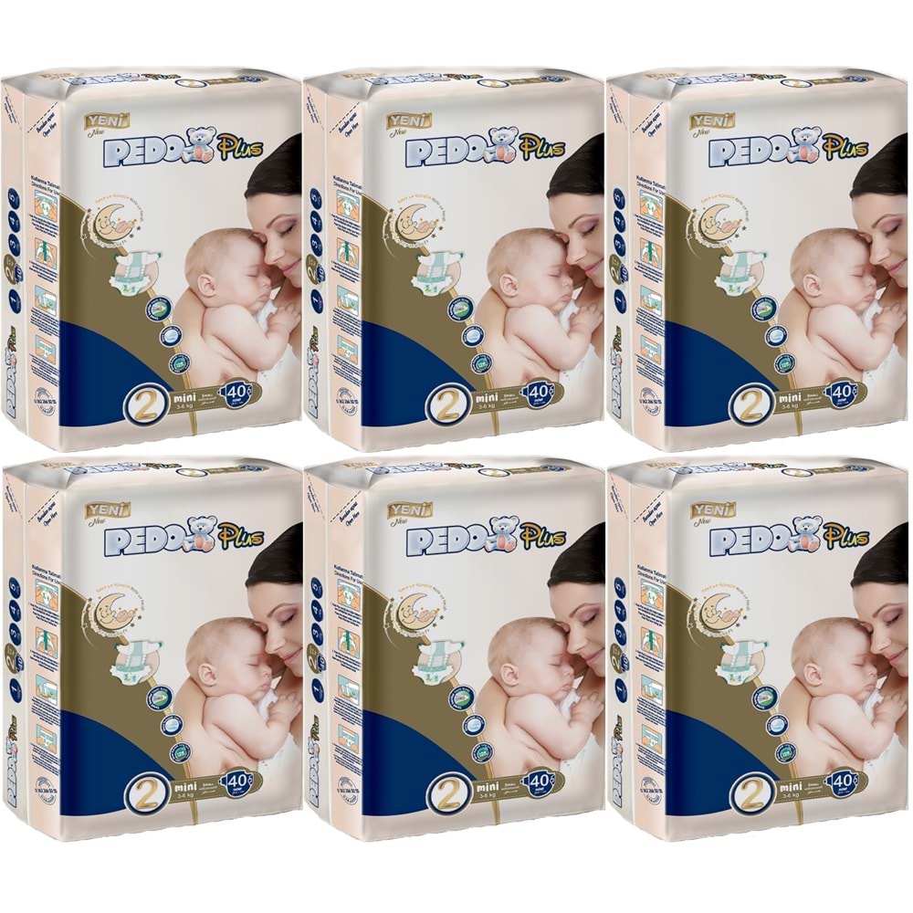 Pedo Plus Bebek Bezi 2 Beden 3-6 KG Mini 240 Adet Jumbo Avantaj Pk