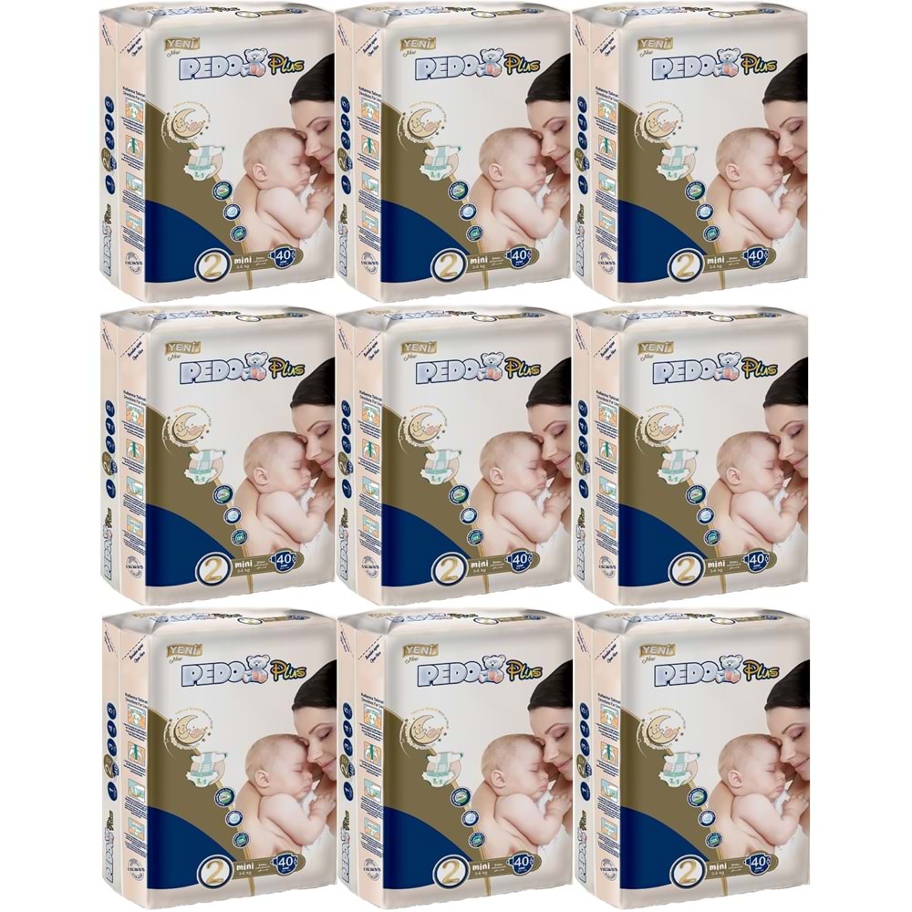 Pedo Plus Bebek Bezi 2 Beden 3-6 KG Mini 360 Adet Jumbo Ekstra Pk