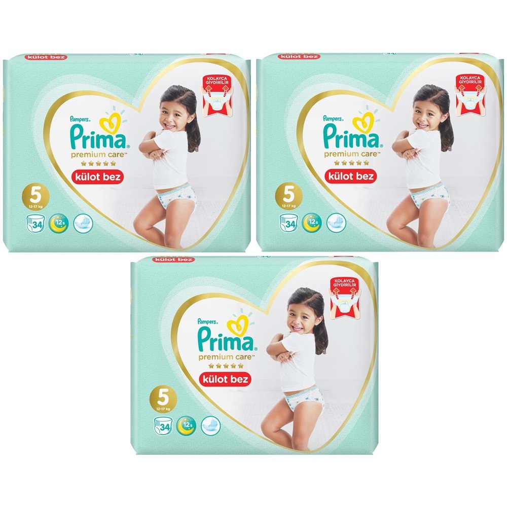 Prima Premium Care Külot Bebek Bezi 5 Beden 12-17 KG 102 Adet Ekonomik Fırsat Pk