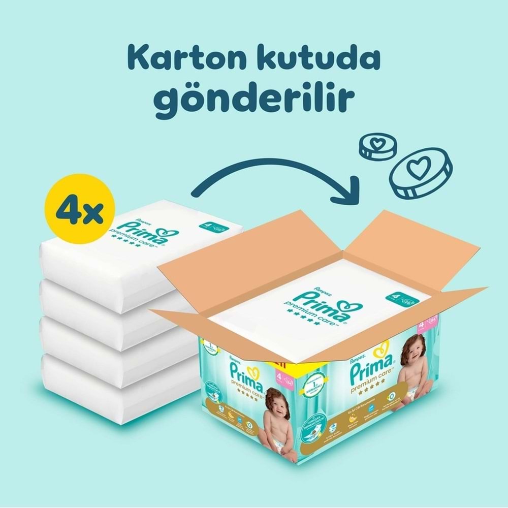 Prima Premium Care Bebek Bezi 4 Beden 9-14 Maxi 168 Adet MeGa Fırsat Pk