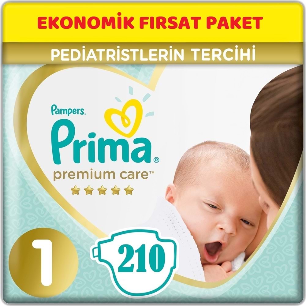 Prima Premium Care Bebek Bezi 1 Beden 2-5 KG Yeni Doğan 210 Adet Ekonomik Fırsat Pk