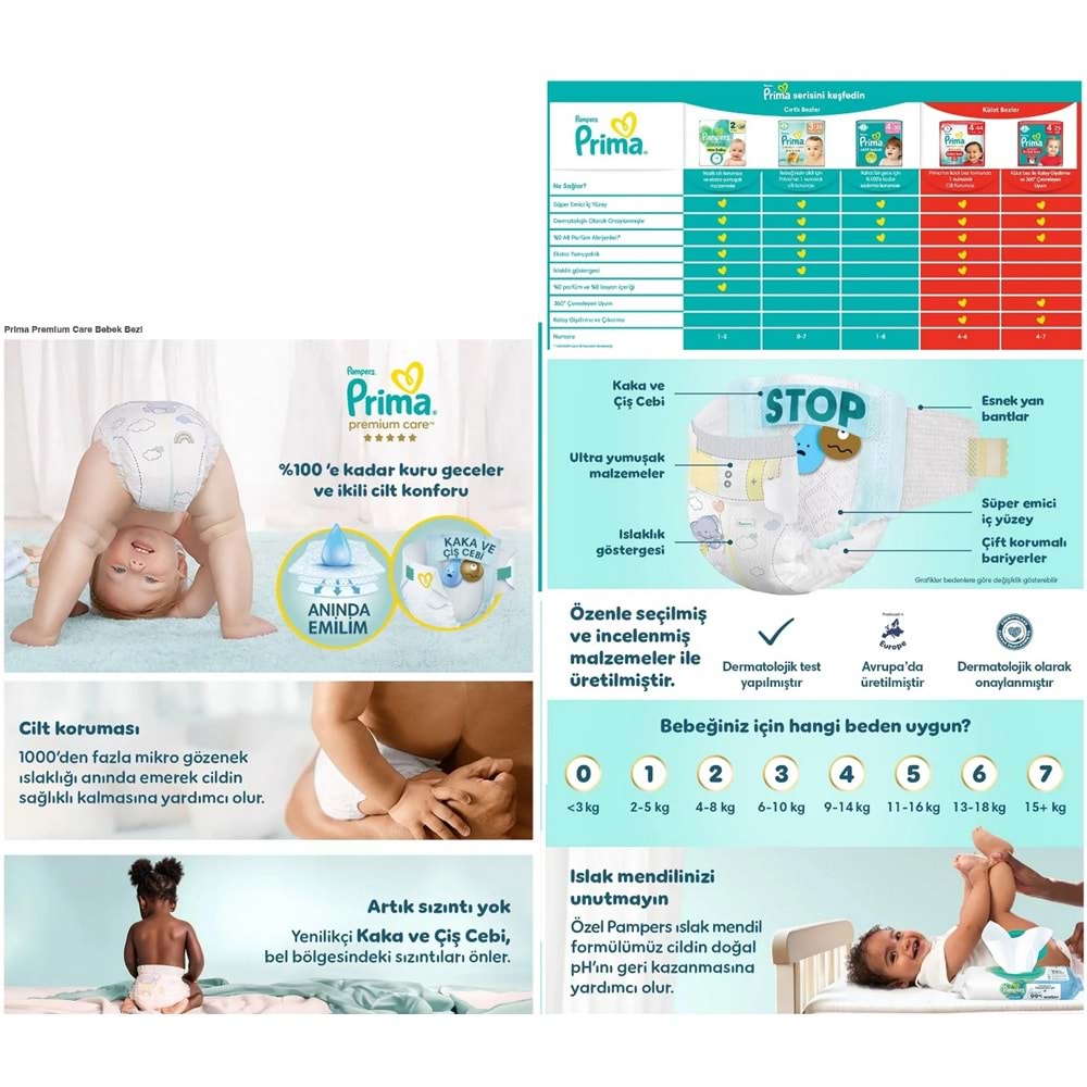 Prima Premium Care Bebek Bezi 6 Beden 13+ Extra Large 124 Adet MeGa Fırsat Pk