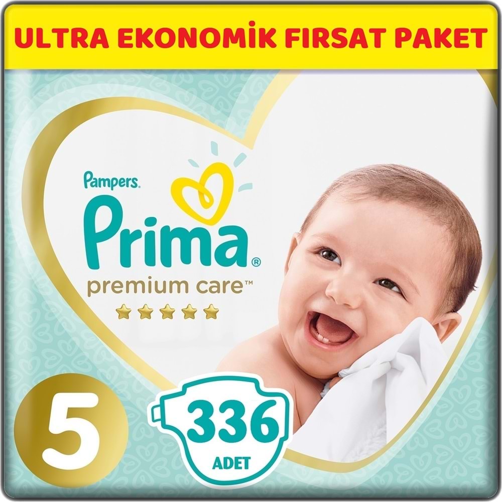 Prima Premium Care Bebek bezi 5 Beden 11-16 KG Junior 336 Adet Ultra Ekonomik Fırsat Pk