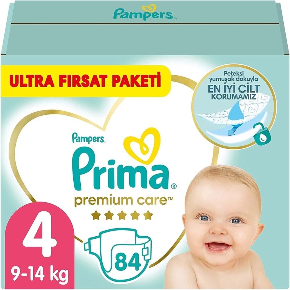 Prima Premium Care Bebek Bezi 4 Beden 9-14 Maxi 252 Adet Süper Fırsat Pk