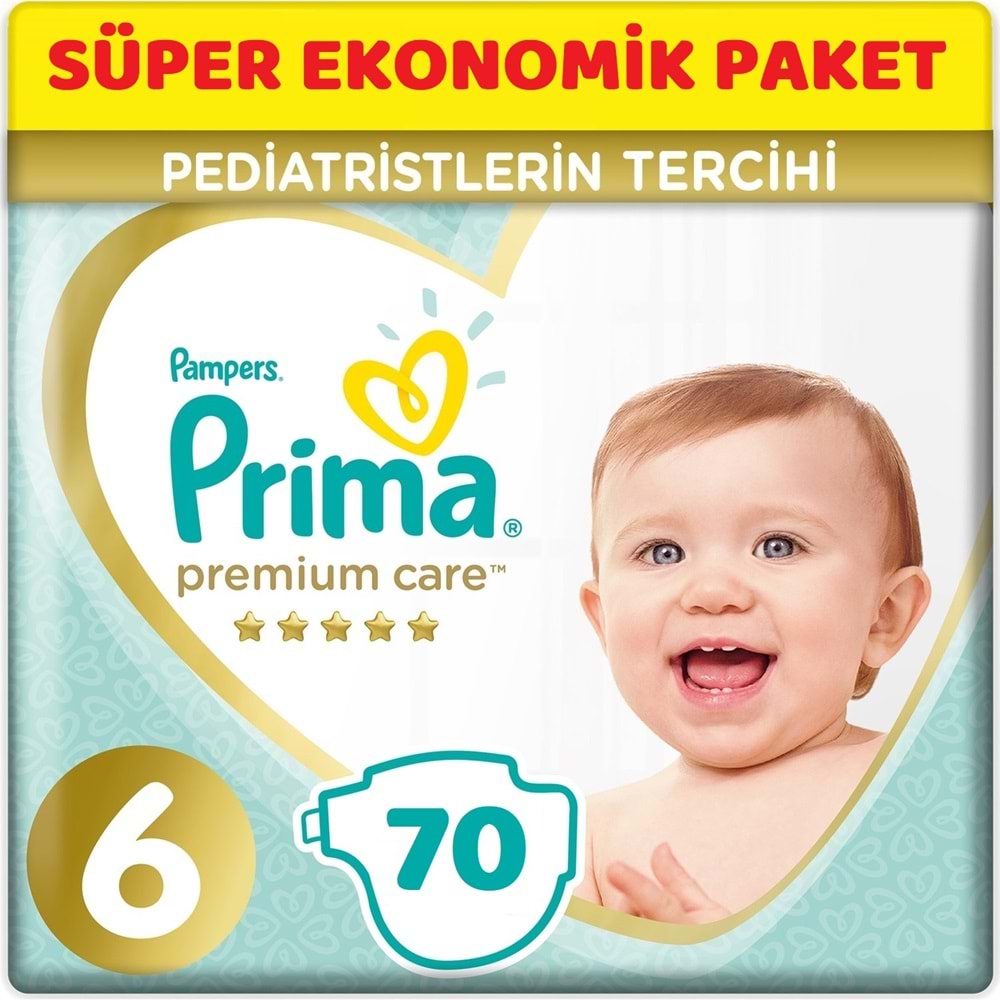 Prima Premium Care Bebek Bezi 6 Beden 13+ KG Extra Large 70 Adet Süper Ekonomik Pk