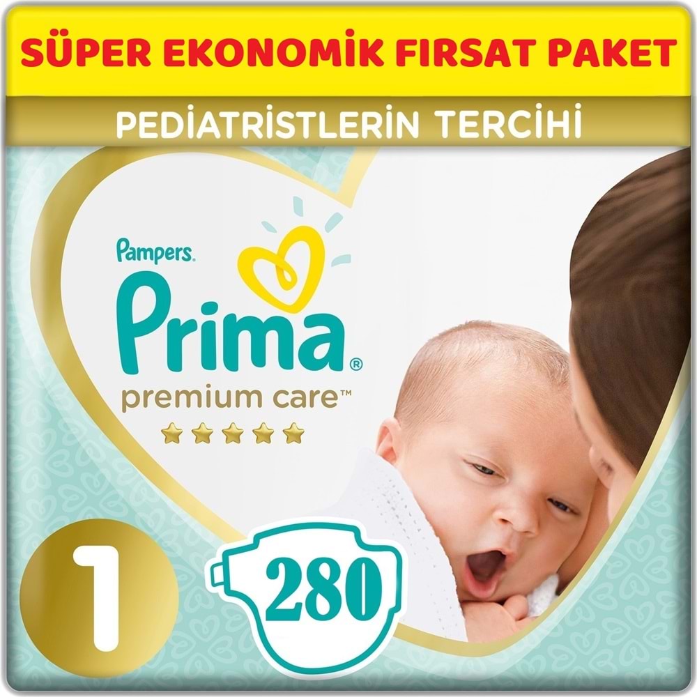 Prima Premium Care Bebek Bezi 1 Beden 2-5 KG Yeni Doğan 280 Adet Süper Ekonomik Fırsat Pk