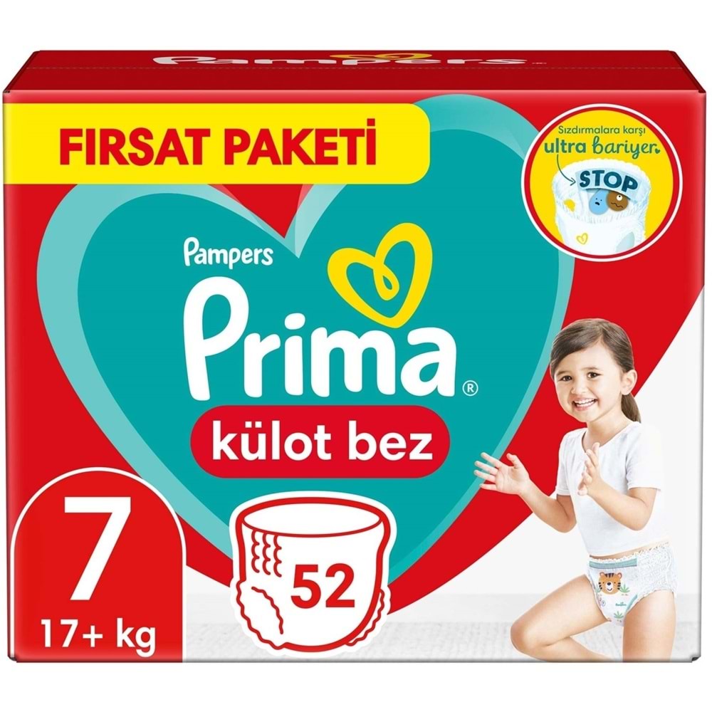 Prima Külot Bebek Bezi 7 Beden 17+ KG XXL 104 Adet Ekonomik Fırsat Pk