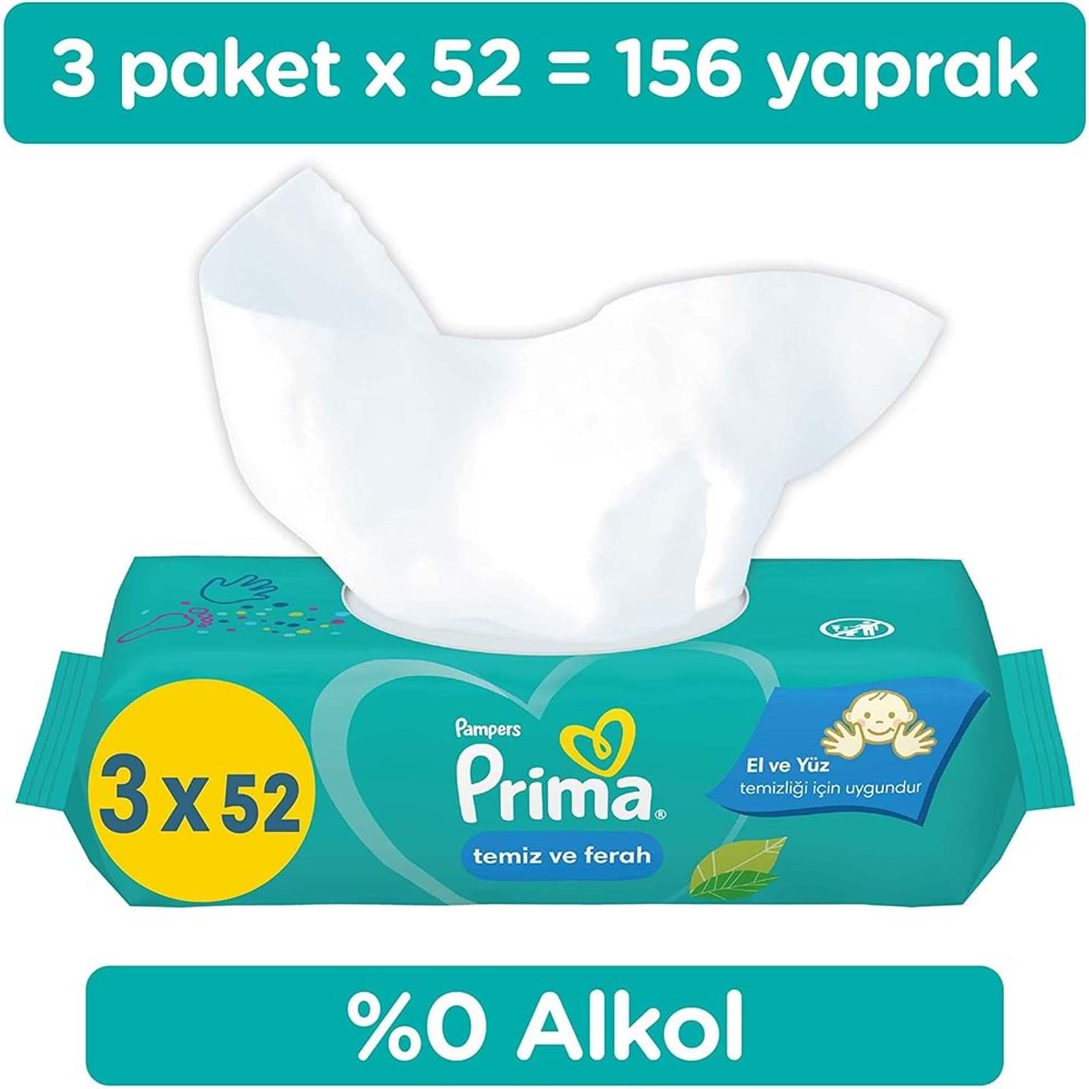 Prima Islak Havlu Mendil Temiz ve Ferah (Bitki Bazlı) 36 Lı Set (12PK*3) 1872 Yaprak