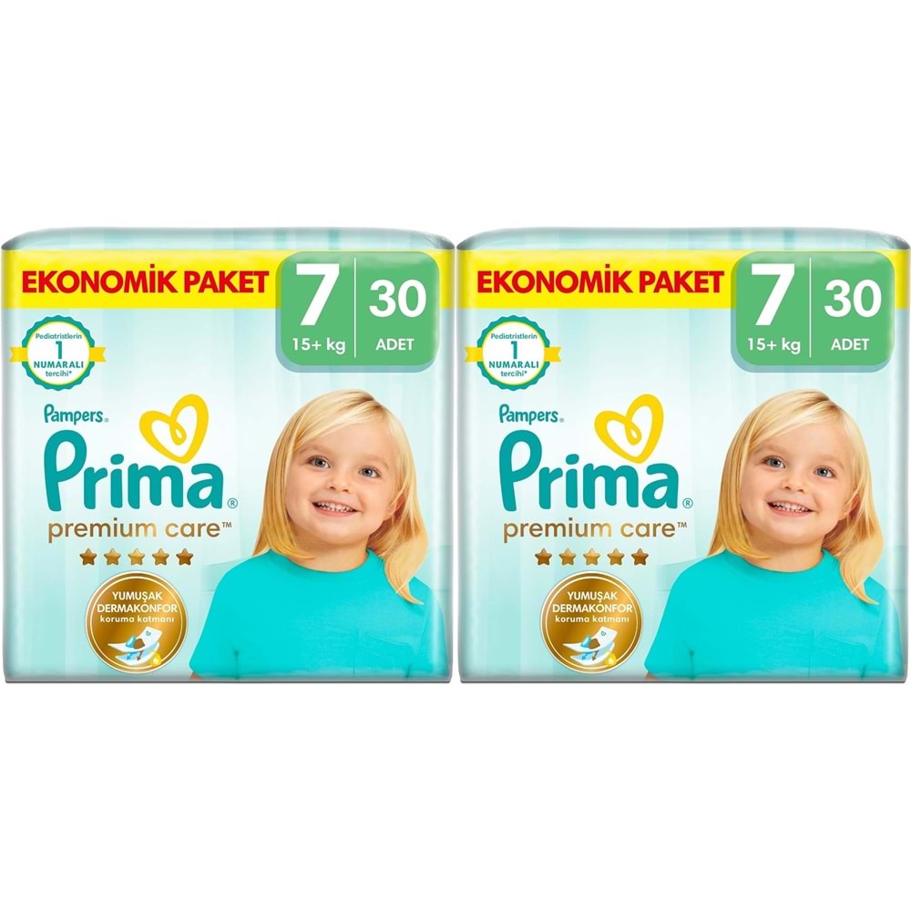 Prima Premium Care Bebek Bezi 7 Beden 15+ KG XXXLarge 60 Adet Süper Ekonomik Pk