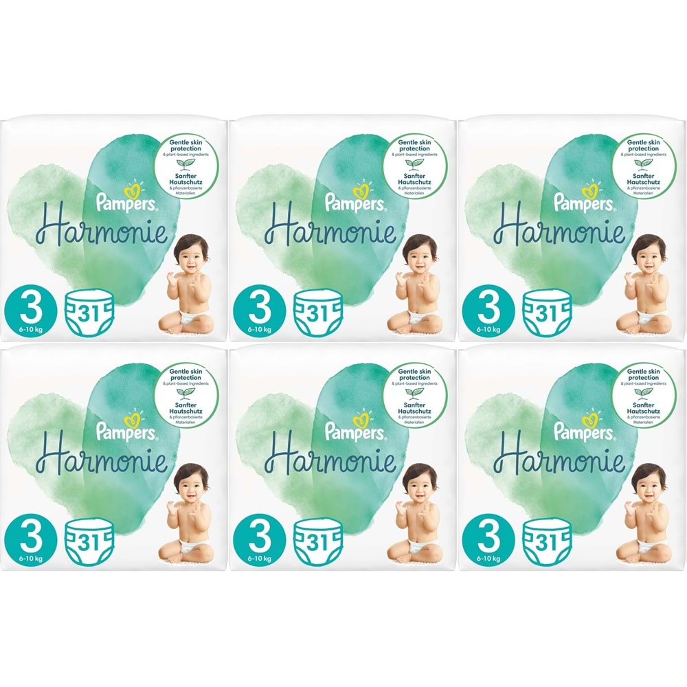 Prima Pampers Harmonie Bebek Bezi 3 Beden 6-10 KG Midi 186 Adet Ekstra Ultra Fırsat Pk