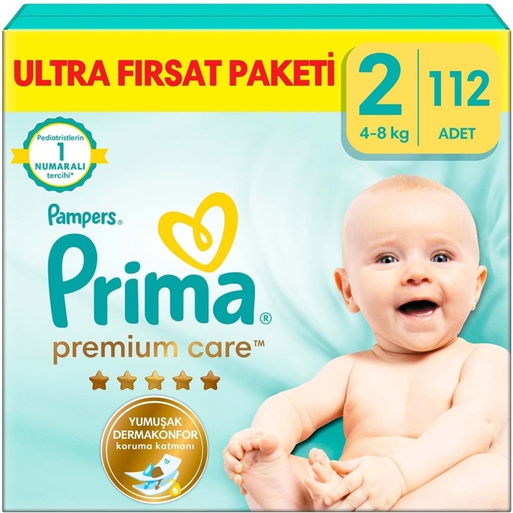 Prima Premium Care Bebek Bezi 2 Beden 4-8 KG Mini 224 Adet Ekonomik Ultra Fırsat Pk