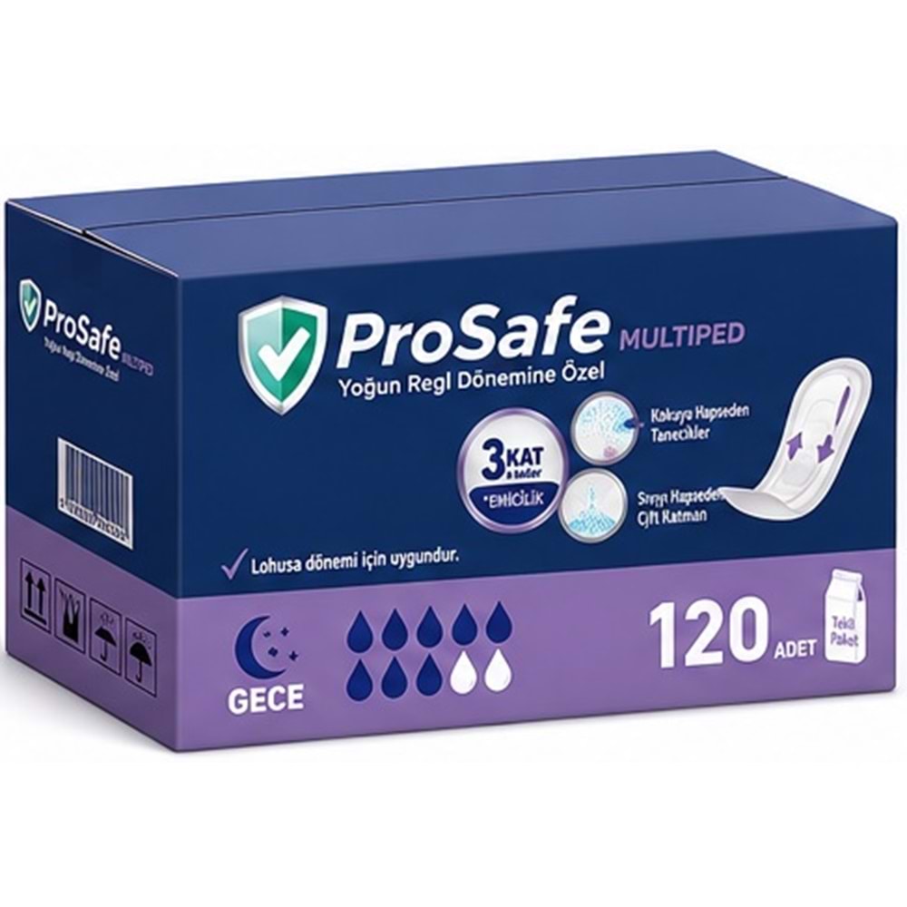 Prosafe Multiped Regl - Mesane - Lohusa Pedi M - Medium - Orta/Gece 120 Adet